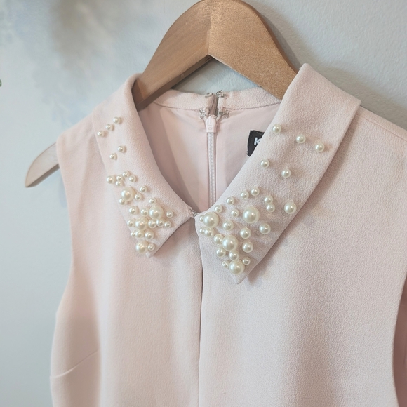 Karl Lagerfeld Pink Sleeveless Sheath Dress with Peter Pan Collar - Picture 2 of 7